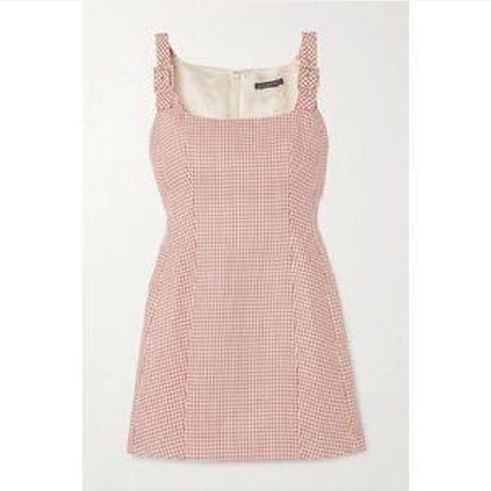 alexa chung pink gingham mini dress